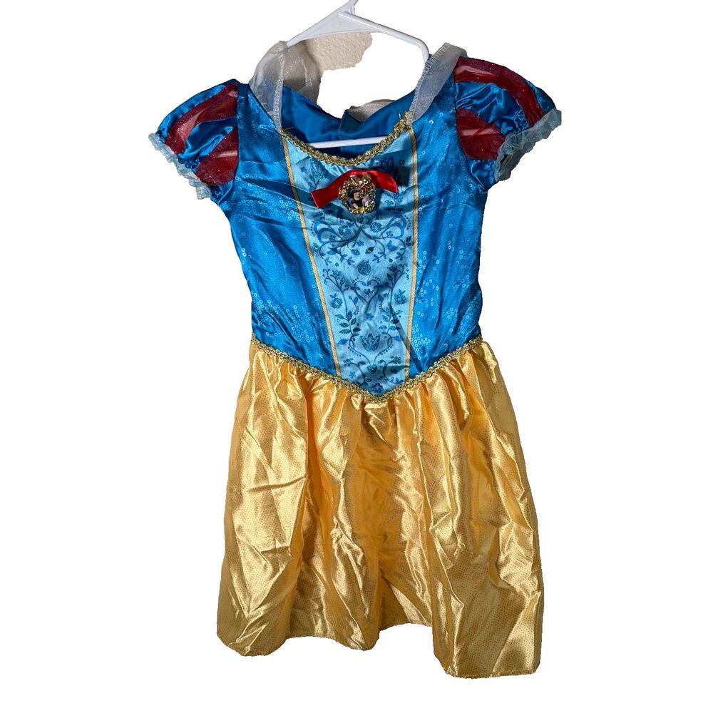 Snow White Costume Dress Girl's Small (4-6) Blue Yellow Princess